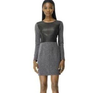 Club Monaco Dayna Herringbone Black Textured Dress
